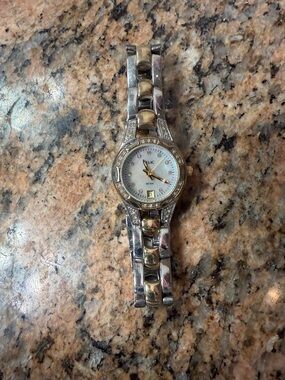 Relic Two-Tone Crystal Accent Ladies Watch - Gold & Silver